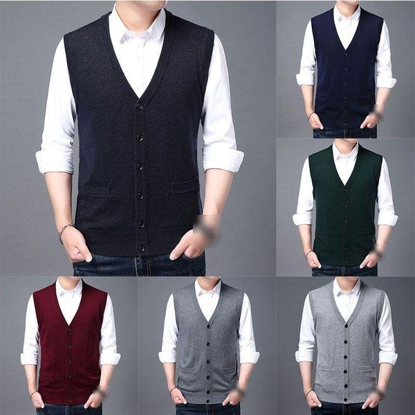 mens sleeveless granddad cardigan classic button up knitwear pockets sweater top, Black;white
mens sleeveless granddad cardigan classic button up knitwear pockets sweater top, Black;white