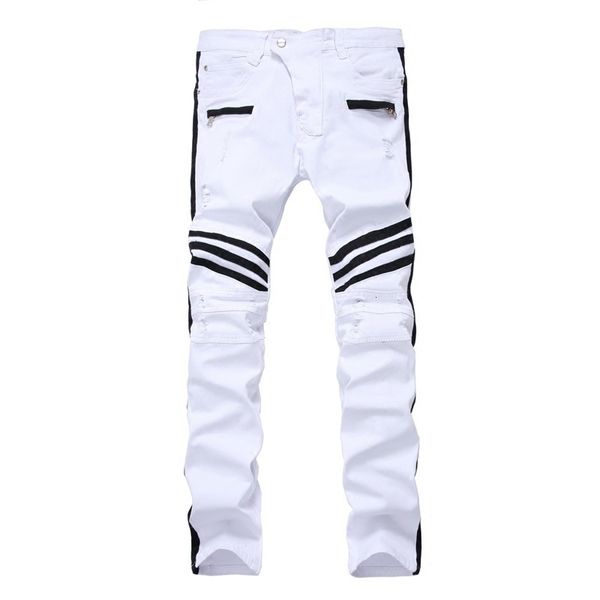 new high street men's casual white stitching stretch jeans youth hole slim leggings trend, Blue
new high street men's casual white stitching stretch jeans youth hole slim leggings trend, Blue