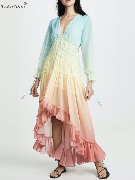 heavy craftsmanship tie-dye multicolor v-neck frills waist belt flared sleeves loose irregular dress ladies autumn new style, Black;gray
heavy craftsmanship tie-dye multicolor v-neck frills waist belt flared sleeves loose irregular dress ladies autumn new style, Black;gray