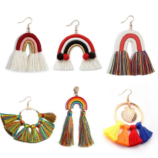 ins nordic style hand-woven earrings bohemian original rainbow rope braided personality ethnic earrings women fashion jewelry, Silver
ins nordic style hand-woven earrings bohemian original rainbow rope braided personality ethnic earrings women fashion jewelry, Silver