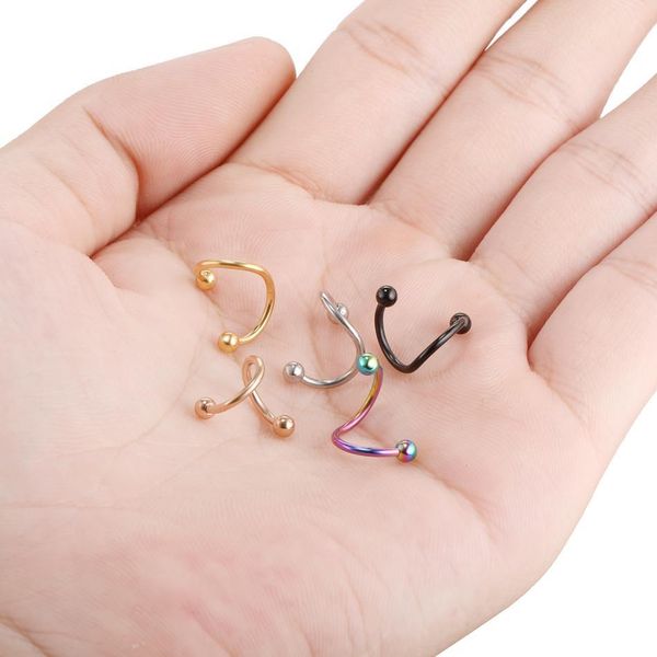 2pcs/lot spiral twisted ear helix cartilage steel earrings double screw balls 16g labret piercing rings nose pircing body jewelr q jlldty, Silver
2pcs/lot spiral twisted ear helix cartilage steel earrings double screw balls 16g labret piercing rings nose pircing body jewelr q jlldty, Silver