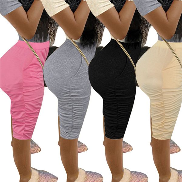 high waist pleated shorts womens designer solid color slim night club clothing summer fashion skinny pencil shorts, White;black
high waist pleated shorts womens designer solid color slim night club clothing summer fashion skinny pencil shorts, White;black