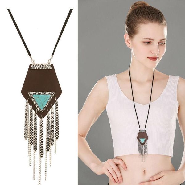 pendant necklaces women vintage leather chain tassels jewelry fashion handmade long tassel maxi statement necklace, Silver
pendant necklaces women vintage leather chain tassels jewelry fashion handmade long tassel maxi statement necklace, Silver