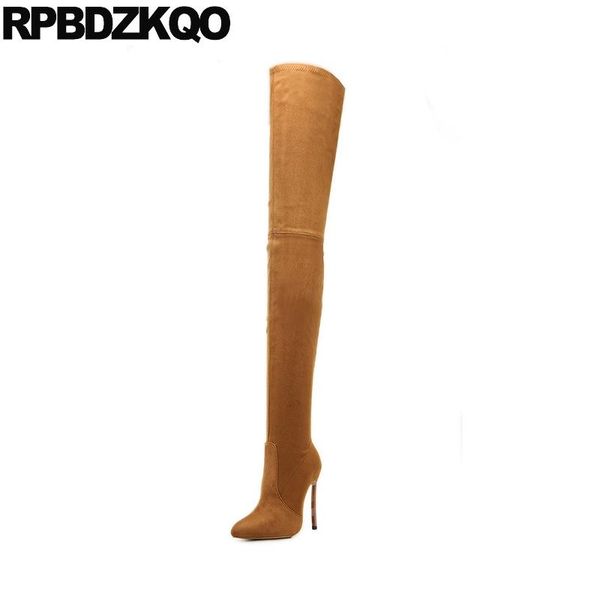 big size pointed toe shoes 10 over the knee high heel suede slim thigh women boots exotic dancer dance brown crotch stiletto, Black
big size pointed toe shoes 10 over the knee high heel suede slim thigh women boots exotic dancer dance brown crotch stiletto, Black