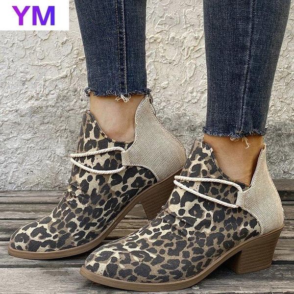 lace up woman leopard ankle boots women's autumn boots square heels winter shoes fashion canvas casual shoes basic footwear 2020, Black
lace up woman leopard ankle boots women's autumn boots square heels winter shoes fashion canvas casual shoes basic footwear 2020, Black
