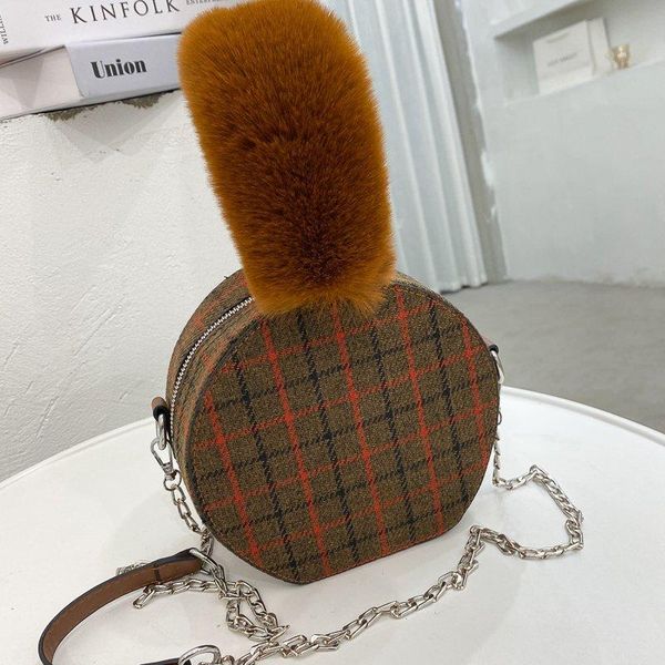 round handbag lady 2020 new winter fashion faux fur handle shoulder bag mini clucth purse plaid crossbody bags for women chains
round handbag lady 2020 new winter fashion faux fur handle shoulder bag mini clucth purse plaid crossbody bags for women chains