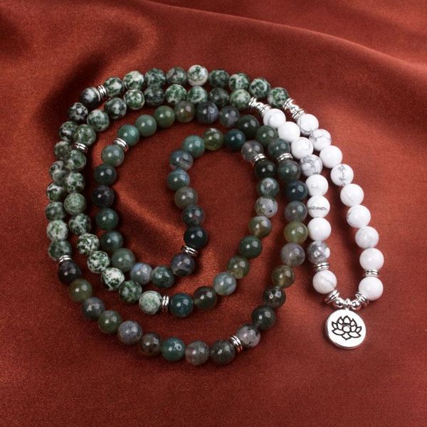 8mm seaweed onyx green dot stone mala beads necklace,long nacklace, japamala,spiritual life tree pendant necklace,meditation, Silver
8mm seaweed onyx green dot stone mala beads necklace,long nacklace, japamala,spiritual life tree pendant necklace,meditation, Silver