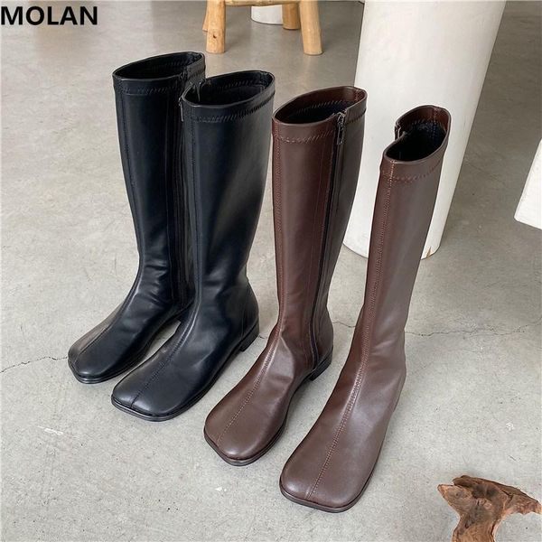 molan brand designer 2020 зимняя мода колено высокие сапоги черной кожи площади toe высокого качества езда сапоги socofy обувь женщины, Black
molan brand designer 2020 зимняя мода колено высокие сапоги черной кожи площади toe высокого качества езда сапоги socofy обувь женщины, Black