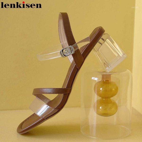 lenkisen simple style transparent big square toe high crystal heels ankle straps fashion gentlewomen sandals l251, Black
lenkisen simple style transparent big square toe high crystal heels ankle straps fashion gentlewomen sandals l251, Black