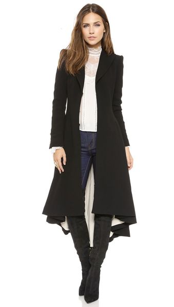 black wool blend ladies long women's jacket warm korean womens slim coat
black wool blend ladies long women's jacket warm korean womens slim coat