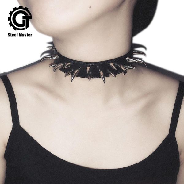 gothic punk necklace women rivets leather belt choker necklace fashion accessory, Golden;silver
gothic punk necklace women rivets leather belt choker necklace fashion accessory, Golden;silver