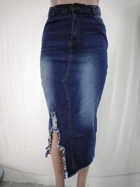 2021 new spring and summer size large waist thin asymmetric burr worn out water wash casual fashion split hip denim skirt w3y7, Black
2021 new spring and summer size large waist thin asymmetric burr worn out water wash casual fashion split hip denim skirt w3y7, Black