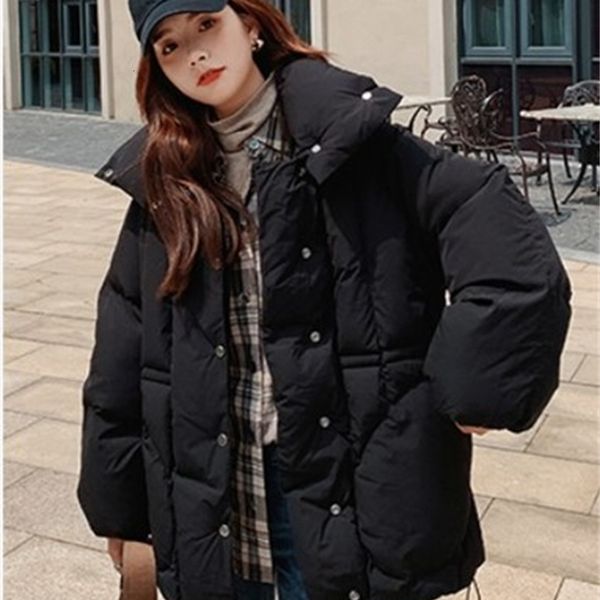 2021 new korean style women parkas solid long sleeves mid-length single breasted thick female winter coat figb, Black
2021 new korean style women parkas solid long sleeves mid-length single breasted thick female winter coat figb, Black