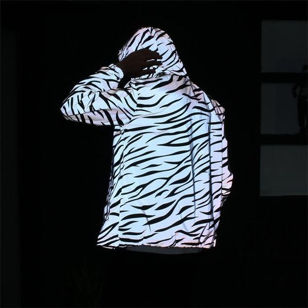 men's jackets autumn 2021 zebra striped reflective jacket youth hooded printed thin, Black;brown
men's jackets autumn 2021 zebra striped reflective jacket youth hooded printed thin, Black;brown