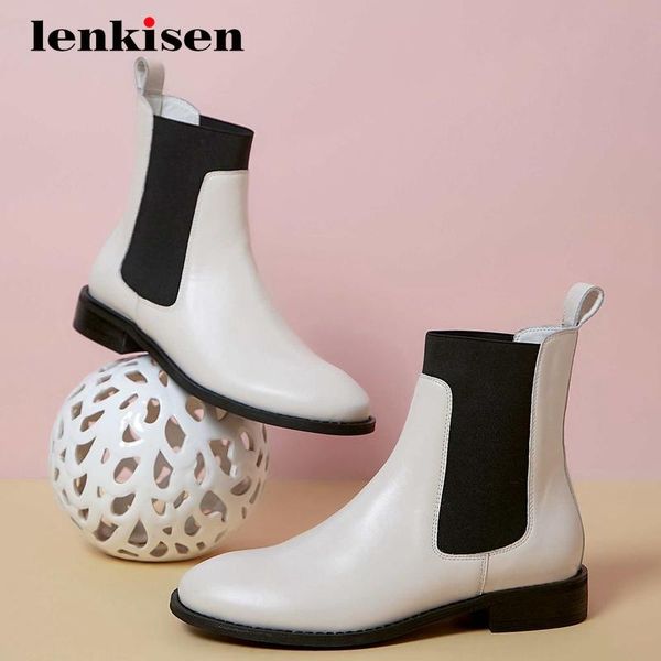 lenkisen stretch boots real cow leather patchwork all-match round toe thick med heel slip on beauty girls dating ankle boots l53, Black
lenkisen stretch boots real cow leather patchwork all-match round toe thick med heel slip on beauty girls dating ankle boots l53, Black