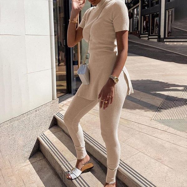 knitted ribbed womens t shirts set 2 piece set short sleeve t shirt female suit 2021 autumn streetwear ladies long pants suits, Gray
knitted ribbed womens t shirts set 2 piece set short sleeve t shirt female suit 2021 autumn streetwear ladies long pants suits, Gray