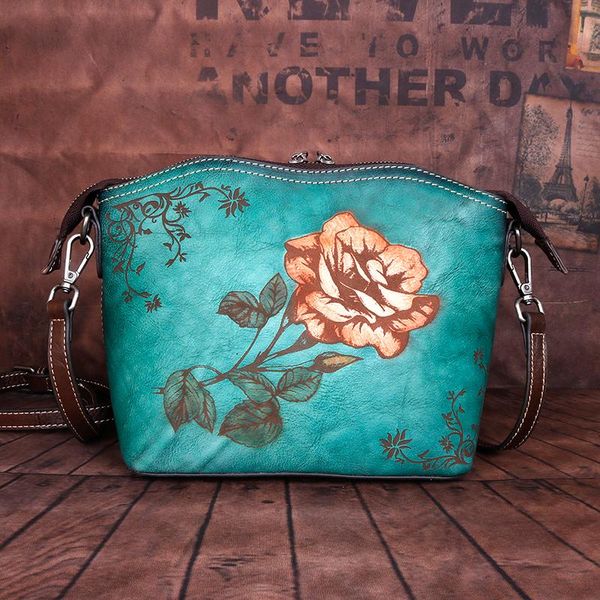 women genuine leather messenger crossbody bags peony pattern national style female retro real cowhide shoulder bag 
women genuine leather messenger crossbody bags peony pattern national style female retro real cowhide shoulder bag