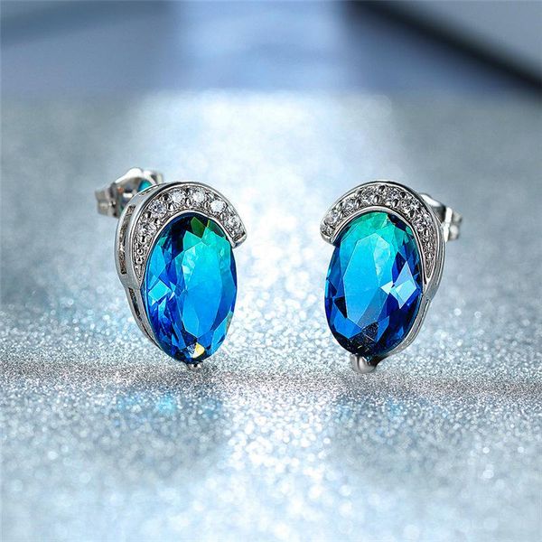 stud luxury female blue oval earrings silver color rainbow stone for women vintage minimalist wedding, Golden;silver
stud luxury female blue oval earrings silver color rainbow stone for women vintage minimalist wedding, Golden;silver