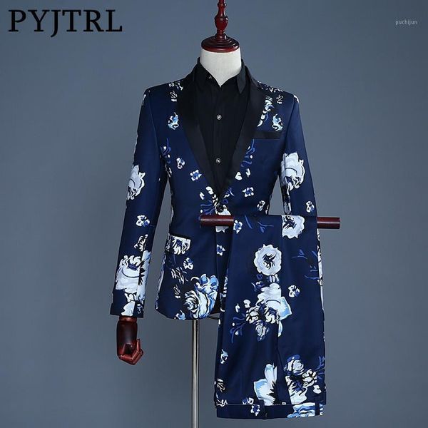 pyjtrl brand 2018 tide men navy blue floral print fashion casual suits latest coat pant designs wedding groom stage costume1, White;black
pyjtrl brand 2018 tide men navy blue floral print fashion casual suits latest coat pant designs wedding groom stage costume1, White;black