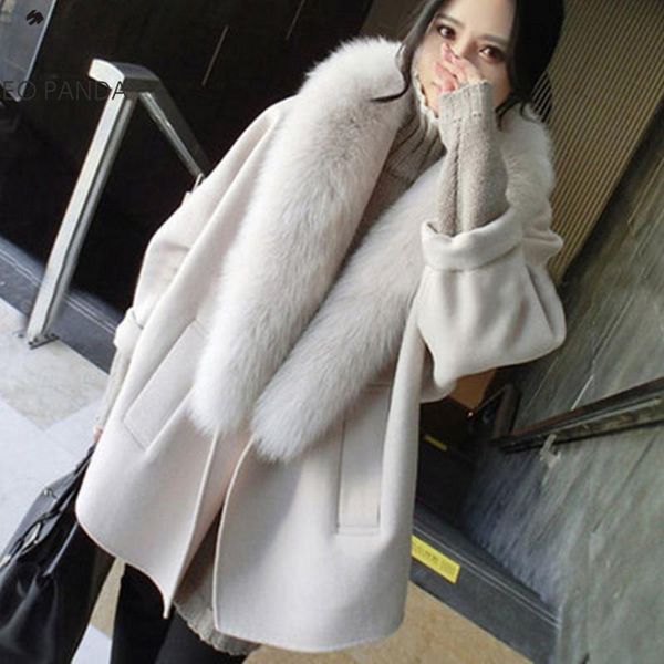 2020 winter women natural fur collar double-sided wool coat with plush cuffs female thickening warm overcoat, Black
2020 winter women natural fur collar double-sided wool coat with plush cuffs female thickening warm overcoat, Black