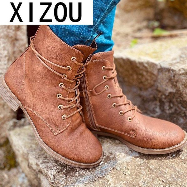 women pu leather ankle boots female sewing autumn winter shoes woman zipper boots lace up platform fashion new comfortable, Black
women pu leather ankle boots female sewing autumn winter shoes woman zipper boots lace up platform fashion new comfortable, Black