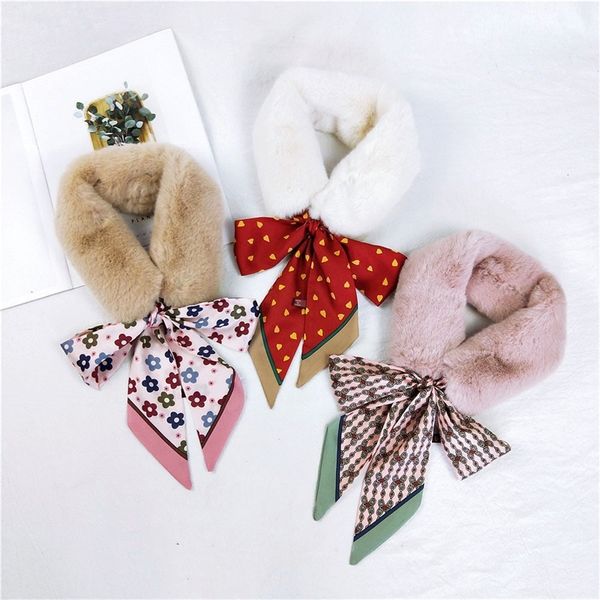 new fall winter elegant white black faux rabbit fur collar scarf neck women heart polka dot foral animal printed scarves 201026, Blue;gray
new fall winter elegant white black faux rabbit fur collar scarf neck women heart polka dot foral animal printed scarves 201026, Blue;gray