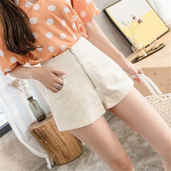 2020 summer women's black high waist zipper korean style cotton a-line female shorts for women plus size, White;black
2020 summer women's black high waist zipper korean style cotton a-line female shorts for women plus size, White;black