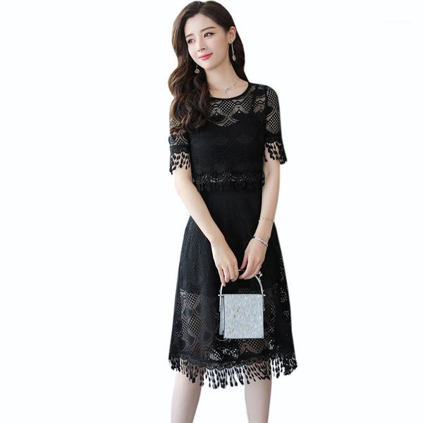 casual dresses summer lace a-line dress women 2021 black o-neck tassel knee-length temperament hollow out short sleeve women1, Black;gray
casual dresses summer lace a-line dress women 2021 black o-neck tassel knee-length temperament hollow out short sleeve women1, Black;gray
