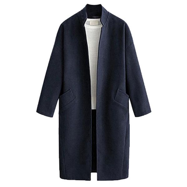fashion women casual loose long wool coat long sleeve standing collar open stitch coat casual streetwear casaco feminino 2020, Black
fashion women casual loose long wool coat long sleeve standing collar open stitch coat casual streetwear casaco feminino 2020, Black