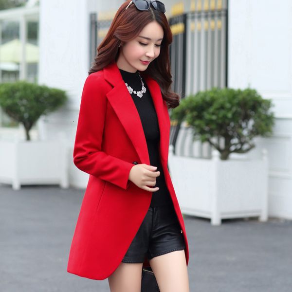 spring and autumn women's new korean version the long section of wool-like jacket slim fashion solid color wool coat, Black
spring and autumn women's new korean version the long section of wool-like jacket slim fashion solid color wool coat, Black