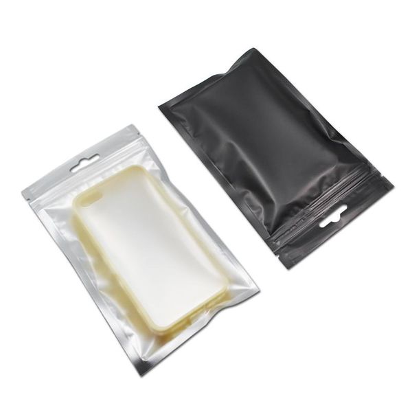 100pcs Matte Clear Colorful Aluminum Foil Zip Lock Packaging Bag With Hang Hole Mylar Foil Plastic Food Sundries Packing Wmtnlr