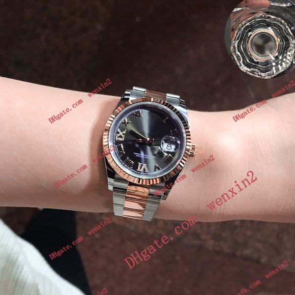 16 watch 36mm diamond roman numerals dial.fluted bezel roman numeral rose gold and steel. 2813 automatic waterproof woman watches, Slivery;brown
16 watch 36mm diamond roman numerals dial.fluted bezel roman numeral rose gold and steel. 2813 automatic waterproof woman watches, Slivery;brown