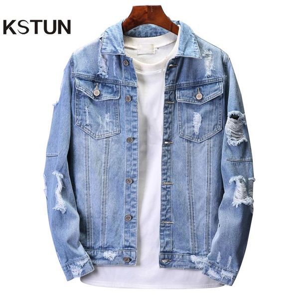 men's jackets kstun mens jean jacket coats light blue streetwear loose fit ripped denim for man teens single-breasted large size 4xl, Black;brown
men's jackets kstun mens jean jacket coats light blue streetwear loose fit ripped denim for man teens single-breasted large size 4xl, Black;brown