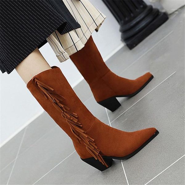 pxelena winter shoes women faux suede tassel mid calf boots block chunky high heels fringe riding boots black plus size 34-431
pxelena winter shoes women faux suede tassel mid calf boots block chunky high heels fringe riding boots black plus size 34-431