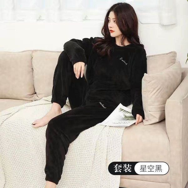 2021 new fall winter female flannel pajamas ensemble house coarse clothes coral velvet feminine fashions nightgown pyjamas hn9m, Black;red
2021 new fall winter female flannel pajamas ensemble house coarse clothes coral velvet feminine fashions nightgown pyjamas hn9m, Black;red