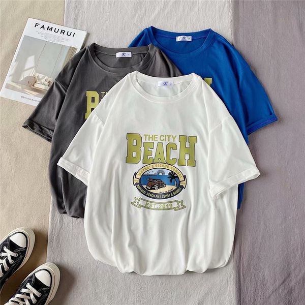 short sleeve t-shirt fashion brand loose wear trend versatile casual bottom shirt men's student clothes, White;black
short sleeve t-shirt fashion brand loose wear trend versatile casual bottom shirt men's student clothes, White;black