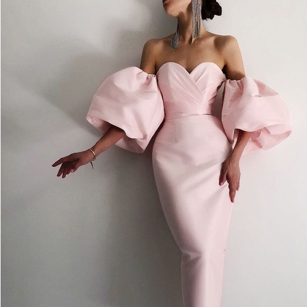 pink fashion puff sleeve dress 2021 new open back backless black satin slim knee length club party pencil women's dress, White;black
pink fashion puff sleeve dress 2021 new open back backless black satin slim knee length club party pencil women's dress, White;black