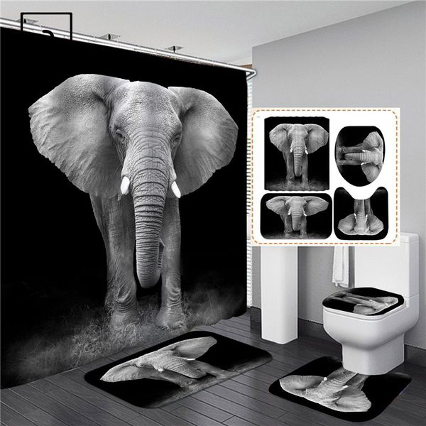 3d black elephant print shower curtains set waterproof bathing screen flannel toilet lid cover kitchen mat bathroom rug carpet
3d black elephant print shower curtains set waterproof bathing screen flannel toilet lid cover kitchen mat bathroom rug carpet
