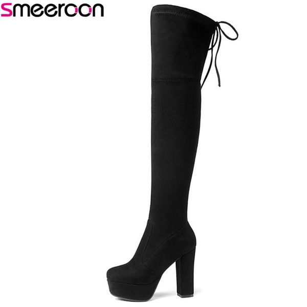 smeeroon fashion slip on super high heels over the knee boots for women autumn winter boots platform shoes round toe women, Black
smeeroon fashion slip on super high heels over the knee boots for women autumn winter boots platform shoes round toe women, Black