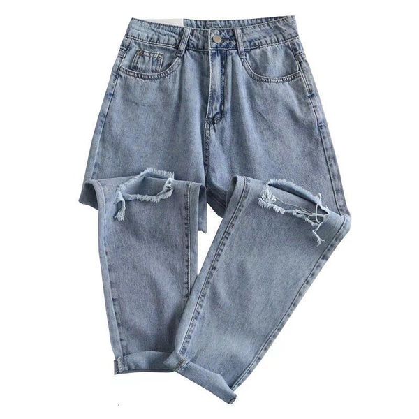 button hole high waist loose casual pencil women's jeans trousers denim 2020 korean flabby light blue ripped pants
button hole high waist loose casual pencil women's jeans trousers denim 2020 korean flabby light blue ripped pants