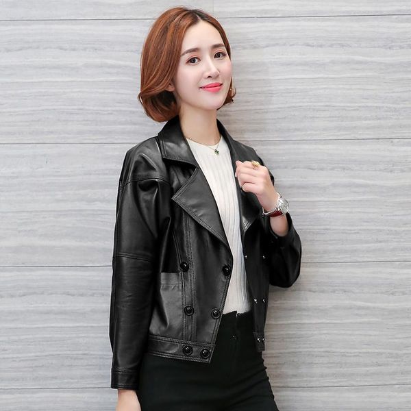 women's leather & faux sheepskin natural 2021 jacket autumn winter collection women slim motorcycle jackets woman real coat s, Black
women's leather & faux sheepskin natural 2021 jacket autumn winter collection women slim motorcycle jackets woman real coat s, Black