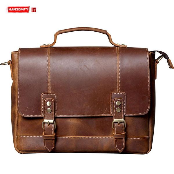briefcase men handbag genuine leather lapbag business men's shoulder diagonal bag first layer cowhide retro male brown
briefcase men handbag genuine leather lapbag business men's shoulder diagonal bag first layer cowhide retro male brown