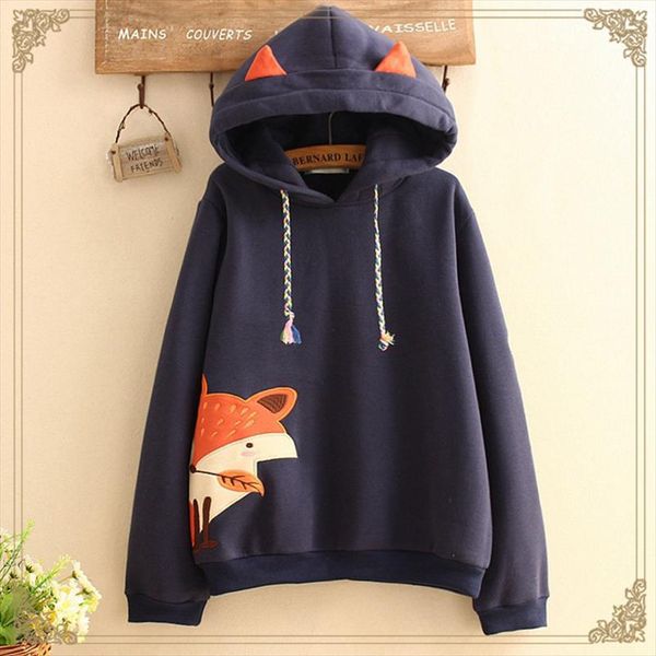spring autumn cute fox embroidered hooded sweatshirt women clothing pullovers plus velvet patchwork female sweet hoodies k160, Black
spring autumn cute fox embroidered hooded sweatshirt women clothing pullovers plus velvet patchwork female sweet hoodies k160, Black