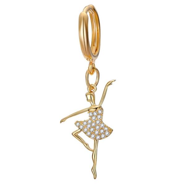 hoop & huggie 1pc cute ballet girl pendant earring for women gold color crystal dancer circle earrings jewelry pendientes e442, Golden;silver
hoop & huggie 1pc cute ballet girl pendant earring for women gold color crystal dancer circle earrings jewelry pendientes e442, Golden;silver
