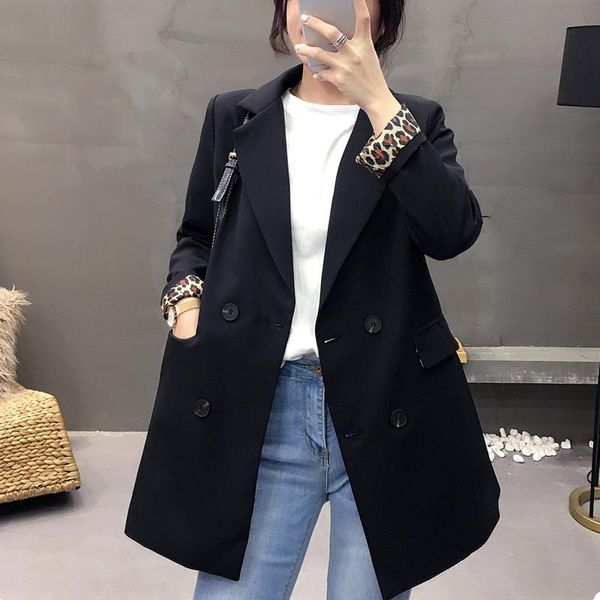 women's suits & blazers streetwear blazer women clothes 2021 spring jacket and jackets korean vintage leopard coat chaqueta mujer my305, White;black
women's suits & blazers streetwear blazer women clothes 2021 spring jacket and jackets korean vintage leopard coat chaqueta mujer my305, White;black