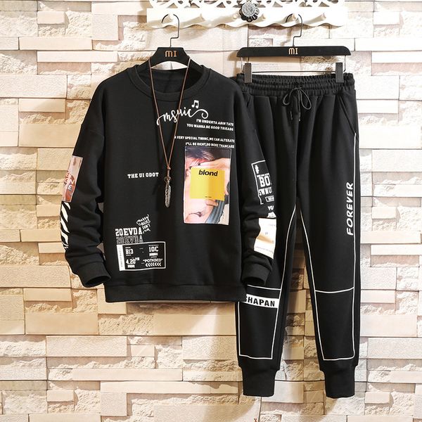 new print black white men's sportswear sets 2021 autumn spring casual sport tracksuit sweatshirt+sweatpants track suit trouers 9m8m, Gray
new print black white men's sportswear sets 2021 autumn spring casual sport tracksuit sweatshirt+sweatpants track suit trouers 9m8m, Gray