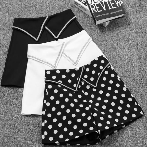 women's shorts polka dot diamond chiffon women a-line wild spring and summer fashion high waist wide leg, White;black
women's shorts polka dot diamond chiffon women a-line wild spring and summer fashion high waist wide leg, White;black