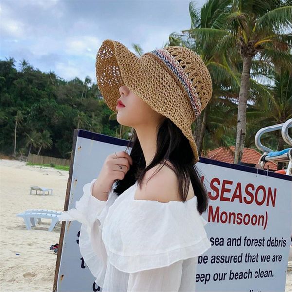 women summer large brim foldable sun hats handmade crochet straw beach hat sun protection hat female ad425, Blue;gray
women summer large brim foldable sun hats handmade crochet straw beach hat sun protection hat female ad425, Blue;gray