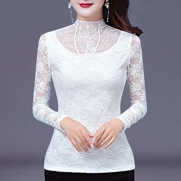 2021 new women autumn winter hollow out floral lace warm thick fleece shirt solid color jacquard bottoming blouse a316, White
2021 new women autumn winter hollow out floral lace warm thick fleece shirt solid color jacquard bottoming blouse a316, White