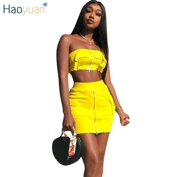 haoyuan yellow two piece set summer outfits for women festival clothing club crop and mini skirt 2piece matching sets1, White
haoyuan yellow two piece set summer outfits for women festival clothing club crop and mini skirt 2piece matching sets1, White